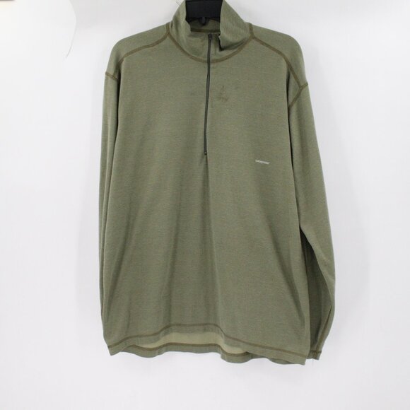 Vintage Patagonia Capilene Baselayer Pullover mens XL half zip green Made in USA - Picture 1 of 11